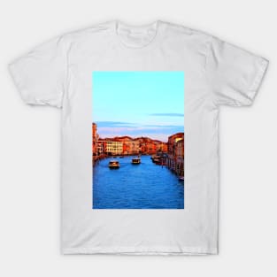 Grand Canal in Venice with Vaporettos and Gondolas T-Shirt